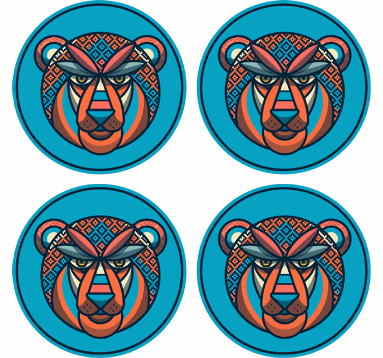 Moderne coaster med tribal dyremotiv - TenStickers
