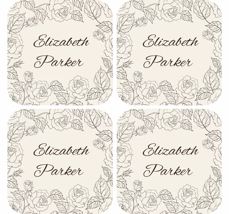 Vintage roser personlige coastere - TenStickers