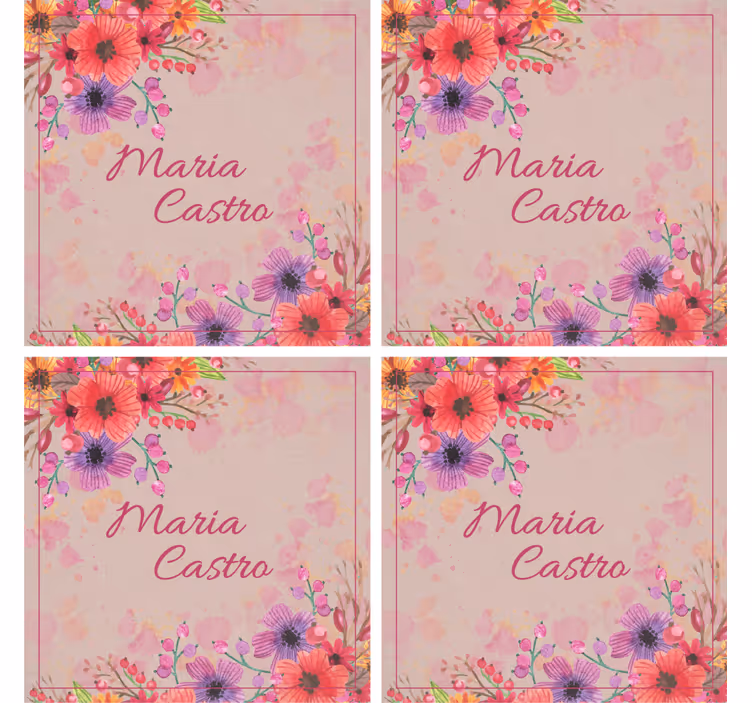 Personlig coaster med blomstrende forbedringer - TenStickers