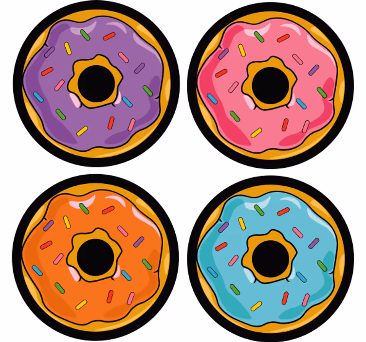 Skør coaster med farverige drys godbidder - TenStickers