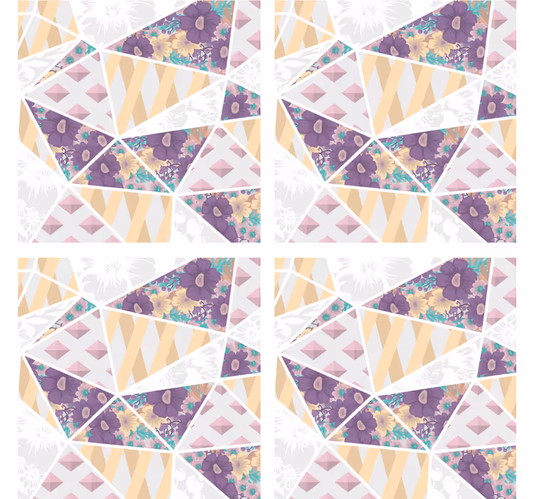 Patchwork blomstermønster flere underlag - TenStickers