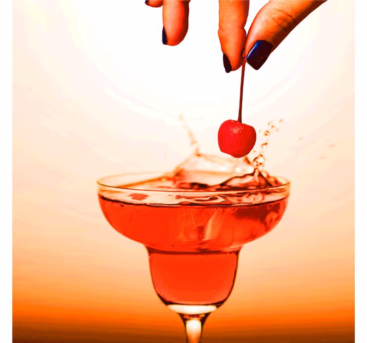 Moderne coaster kirsebær splash cocktail fryd - TenStickers