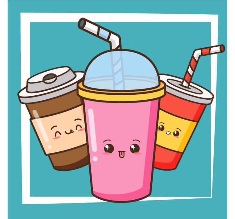 Skør coaster med legesyge drikkefigurer - TenStickers