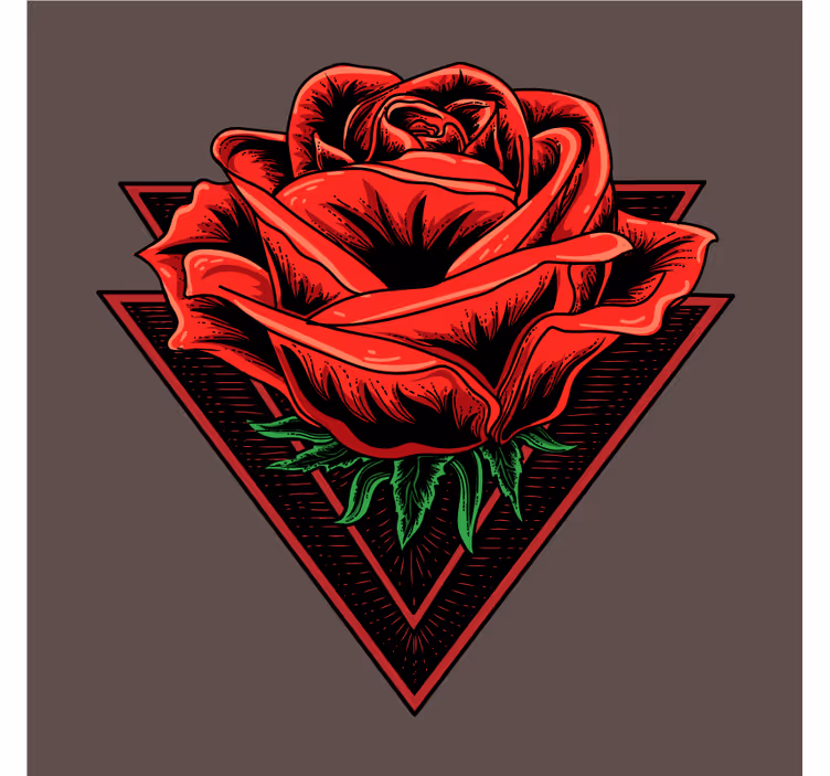 Skør coaster med rød rose grafik - TenStickers
