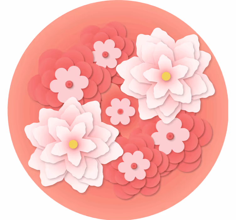 Farve papir blomster baggrund moderne coaster - TenStickers