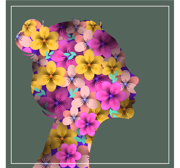 Moderne coaster med blomster silhuet profil - TenStickers