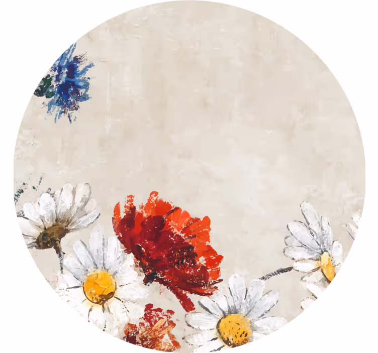 Vintage coaster med levende blomsterkomposition - TenStickers