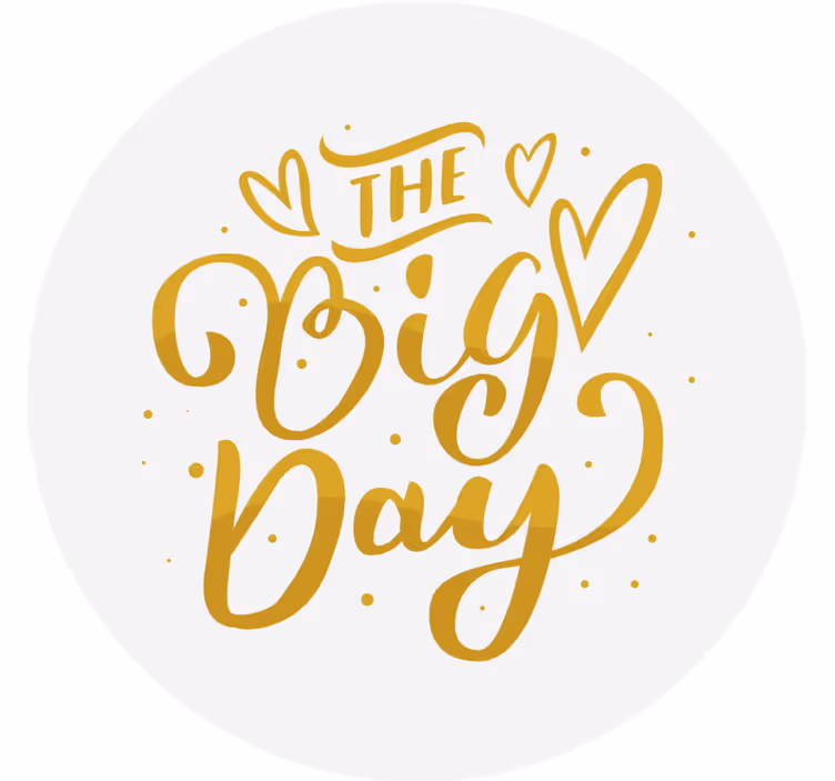 Bryllup coaster elegant fejring typografi - TenStickers