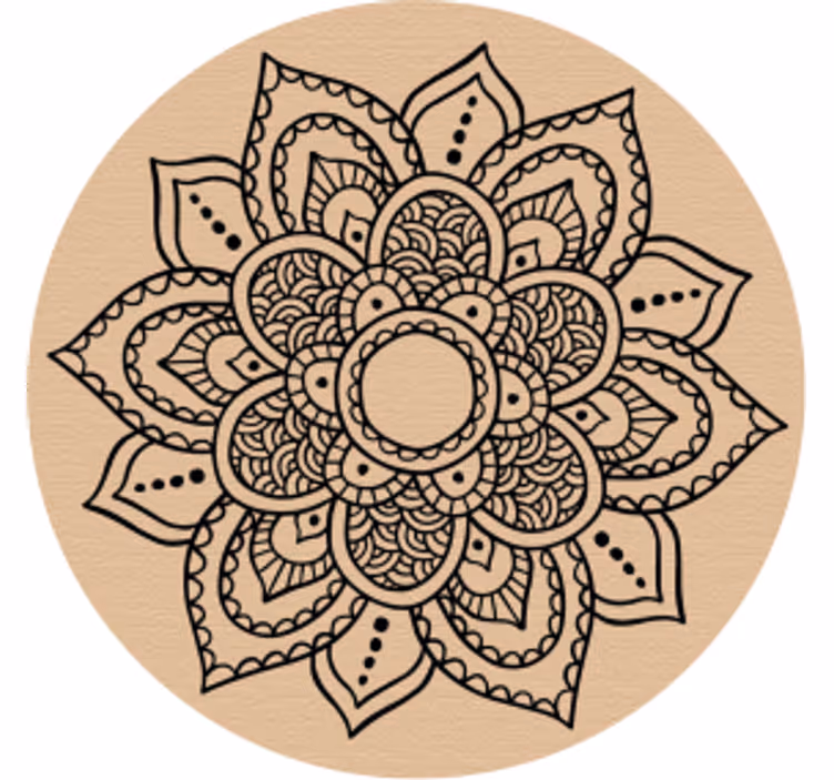 Coaster med detaljeret blomsterdesign - TenStickers