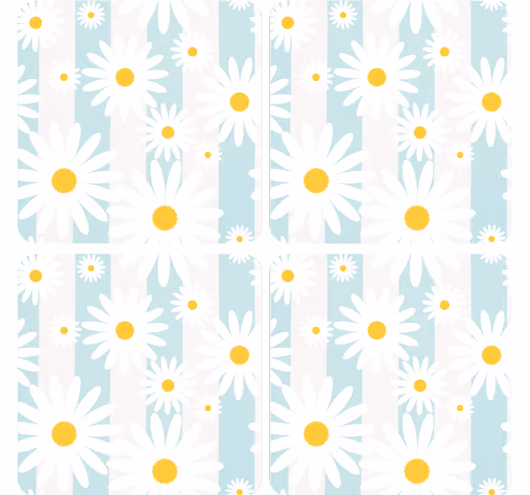 Skør coaster med tusindfryd blomstermotiv - TenStickers