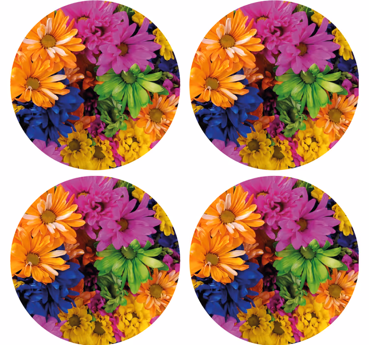 Flerfarvet tusindfryd moderne coaster - TenStickers