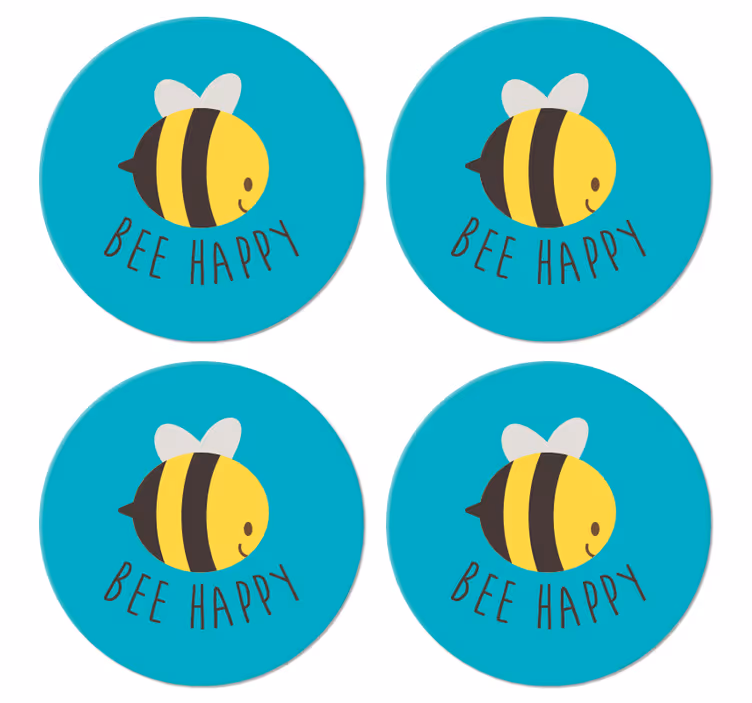 Bi glædelig tekst vinylunderlag - TenStickers