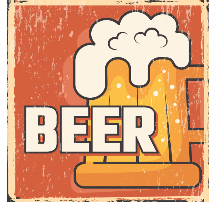 øl gammeldags tema vintage coaster - TenStickers