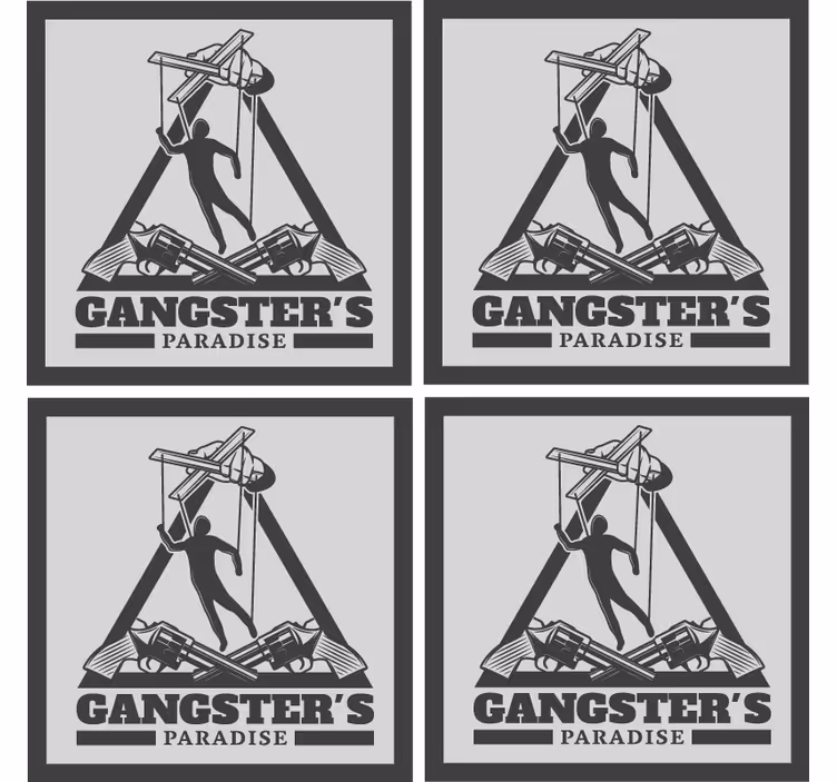 Øl coaster med gangster-tema illustration - TenStickers