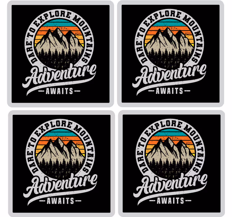 Tekst coaster udforsk bjergenes eventyr - TenStickers