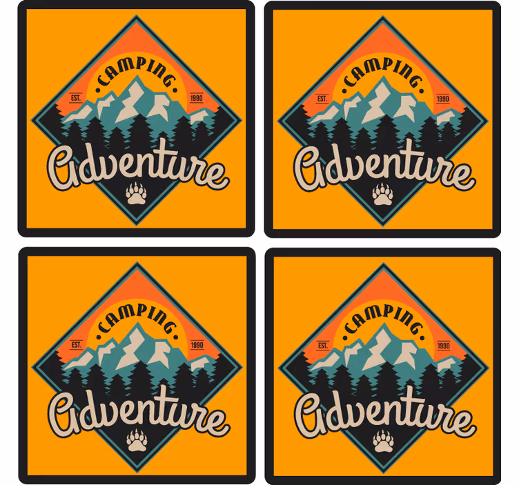 Tekst coaster camping eventyrmærke - TenStickers
