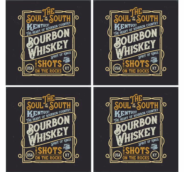 Tekst coaster bourbon whiskey sjæle - TenStickers