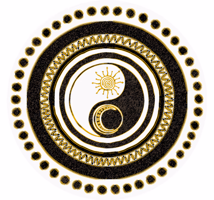 Skør coaster med yin yang cirkulært mønster - TenStickers