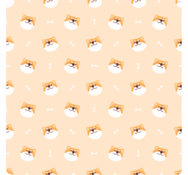 Sød hund ansigt tegneserie moderne coaster - TenStickers