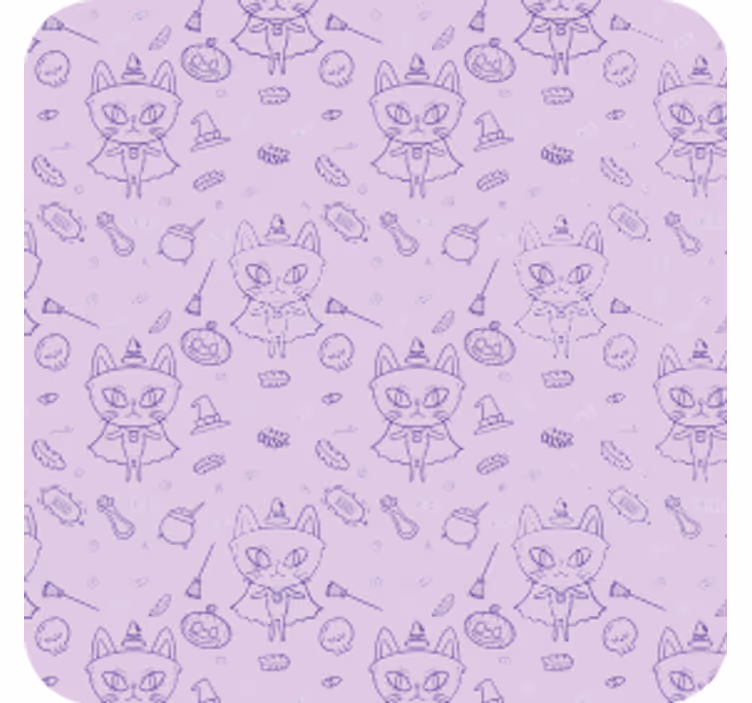 Halloween coaster med finurlige katteelementer - TenStickers