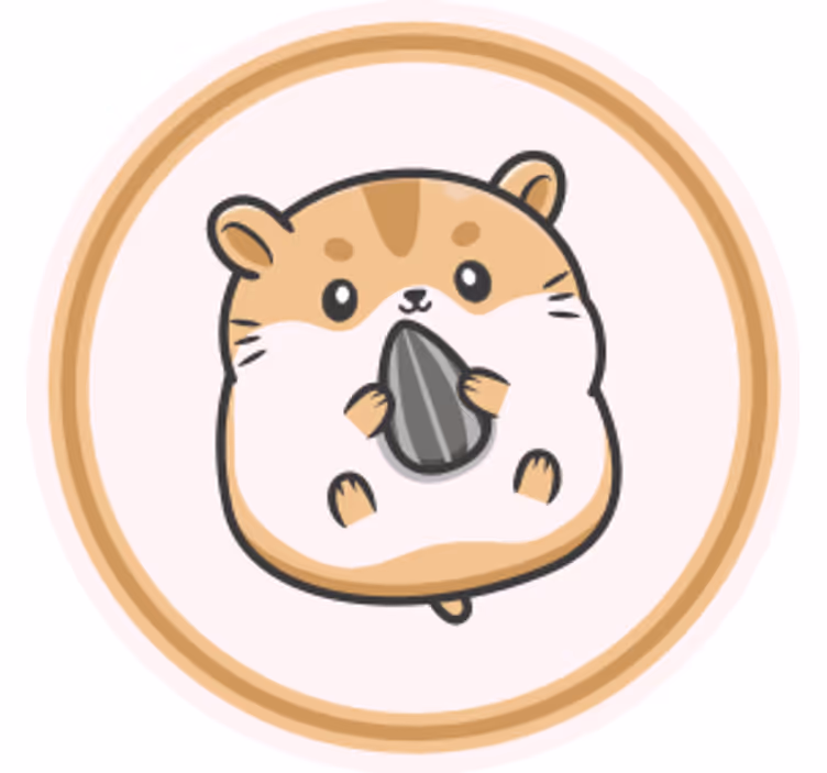 Skør coaster med sød hamster der holder frø - TenStickers