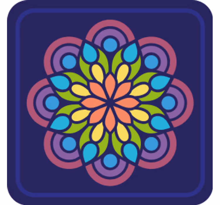 Coaster med farverigt blomstermotiv - TenStickers