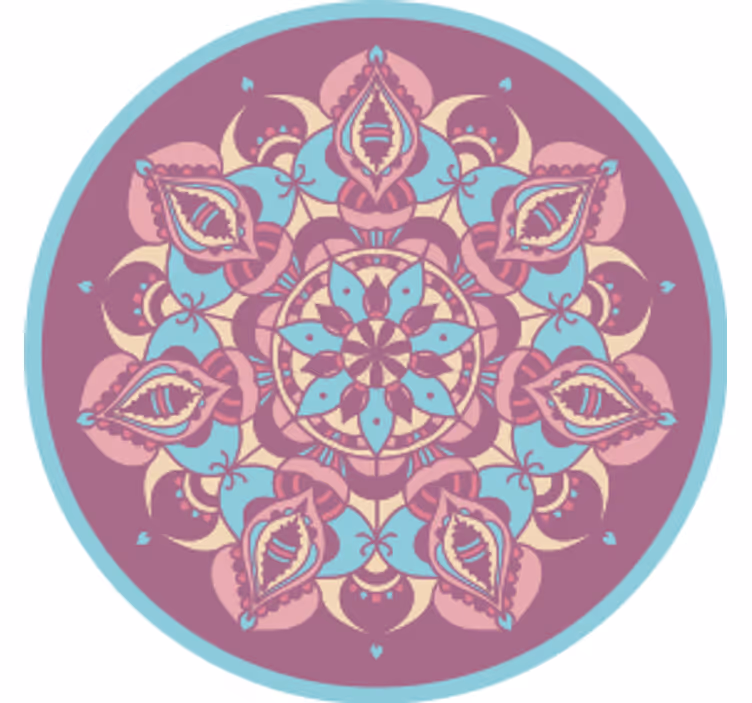 Moderne coaster med komplekst blomstermandala-arrangement - TenStickers