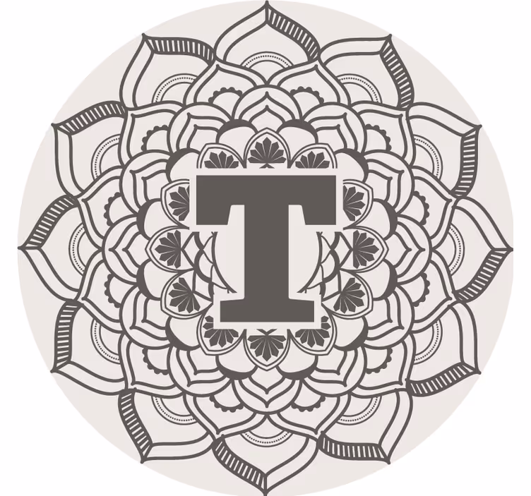 Øl coaster med blomster monogram dekoration - TenStickers