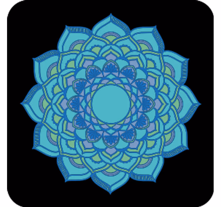 Coaster intrikate blå blomster - TenStickers