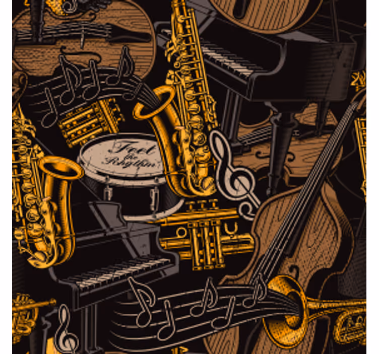 Skør coaster med musikinstrumenter mønster - TenStickers