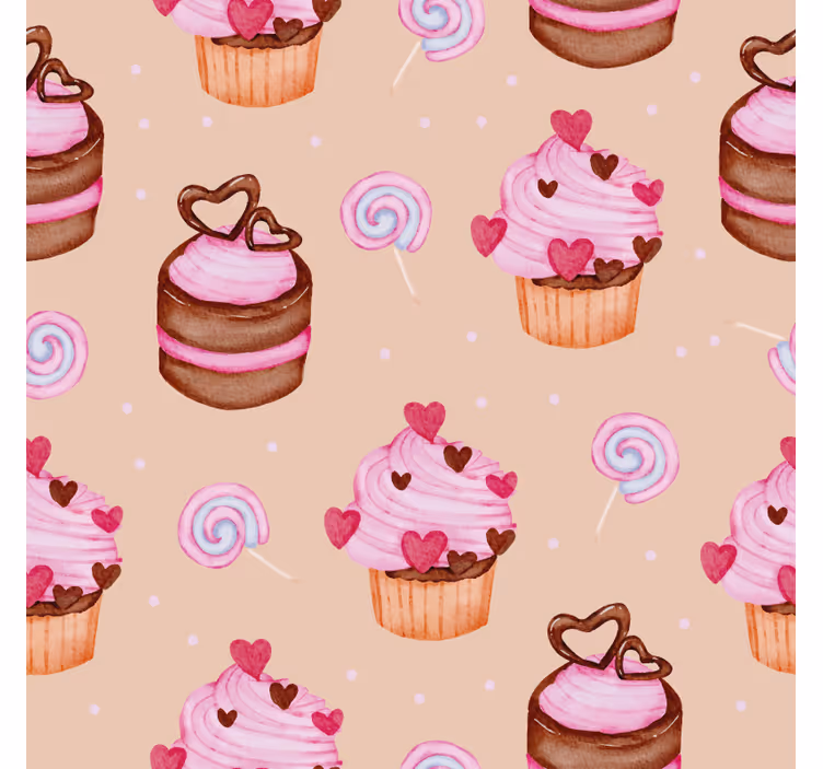Personlig coaster med sødt cupcake mønster - TenStickers