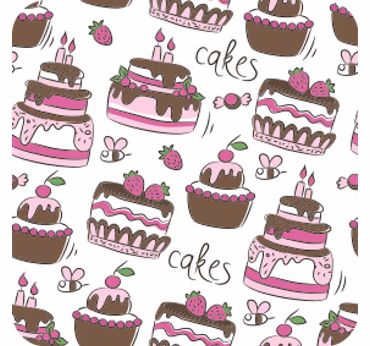 Bryllup coaster med legende dessertillustration - TenStickers