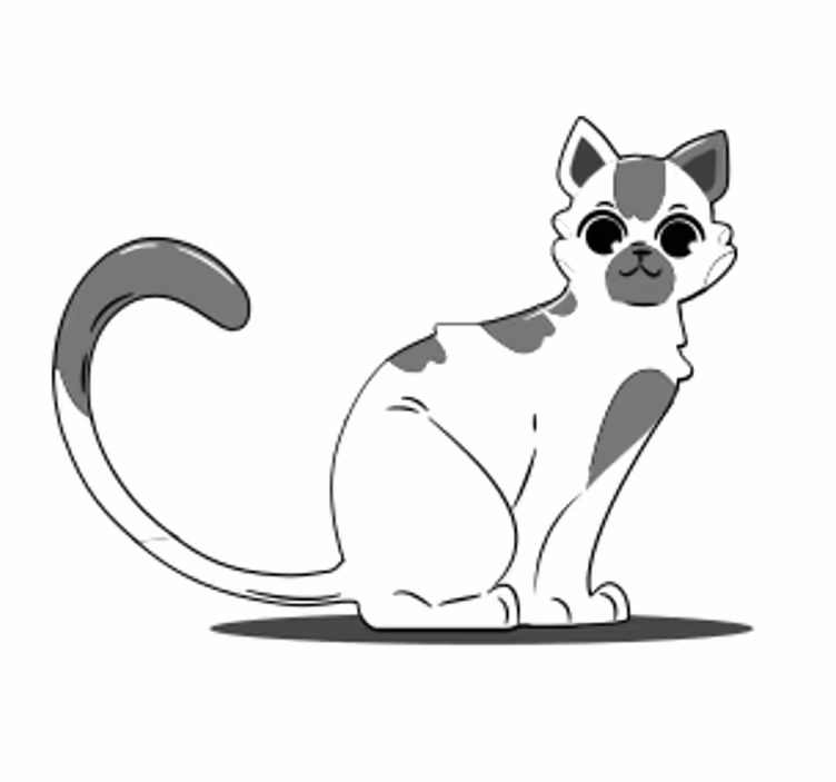 Trukket kat vintage coaster - TenStickers
