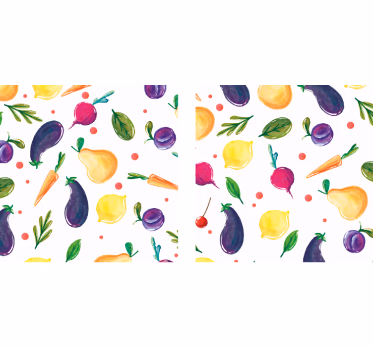 Moderne coaster med farverigt frugtmønster - TenStickers