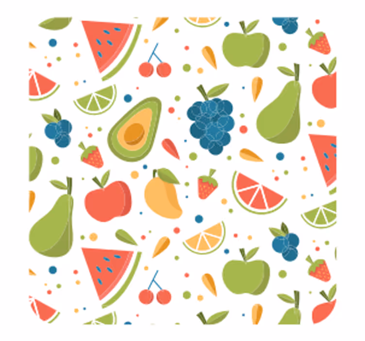 Moderne coaster med livligt frugtmotiv - TenStickers