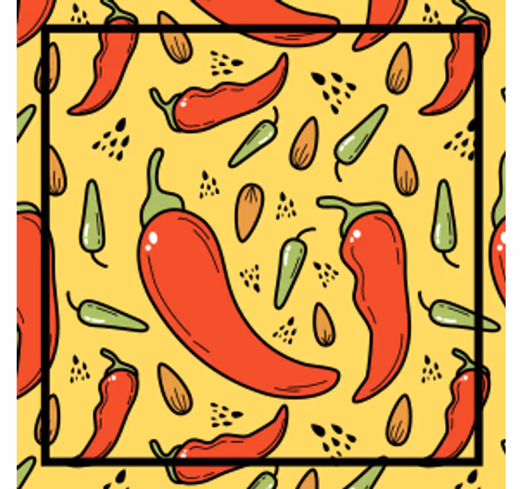 Moderne coaster med chili peber mønster - TenStickers
