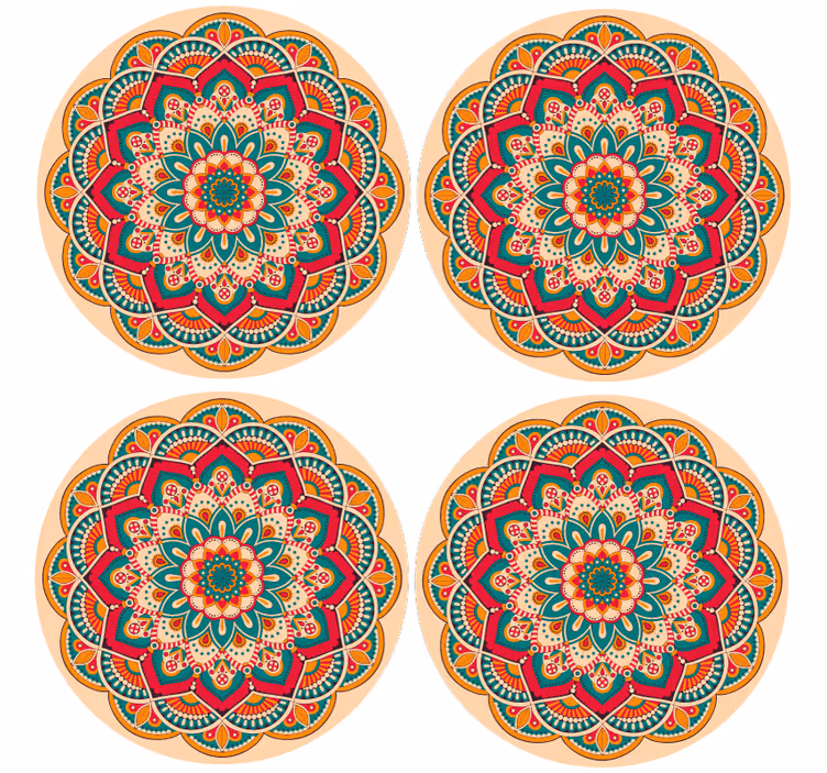 Moderne coaster med mandala mønster rund form - TenStickers