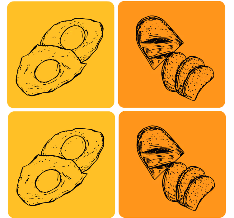 Moderne coaster med skiver af avocado og brød - TenStickers