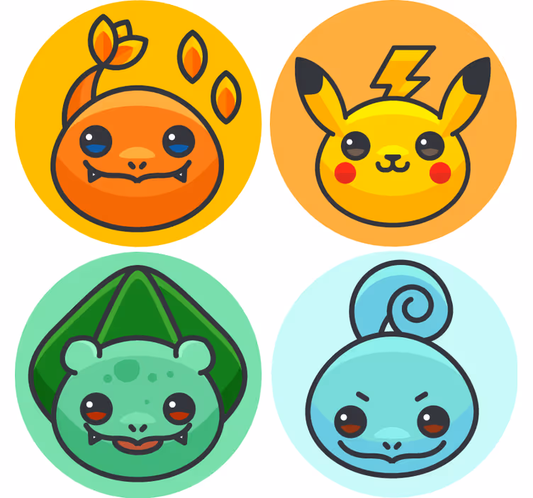Pokemon-karakterer flere coastere - TenStickers