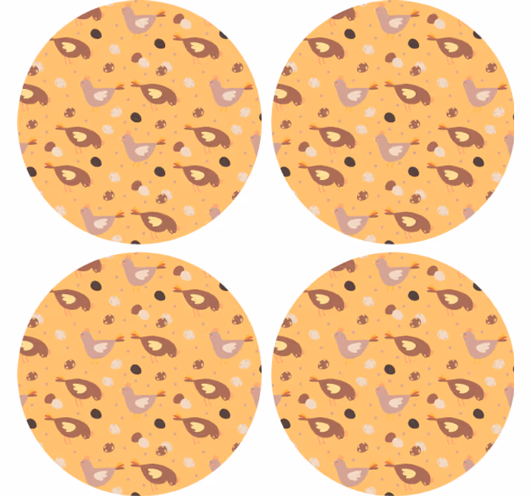 Finurligt fuglemønster skør coaster - TenStickers