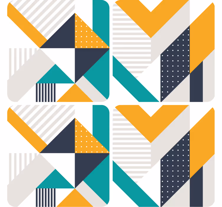 Moderne coaster med geometriske farveblokke - TenStickers