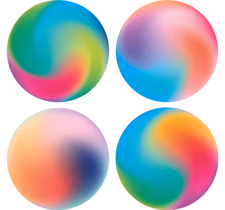 Coaster med farverige svulmende mønstre - TenStickers
