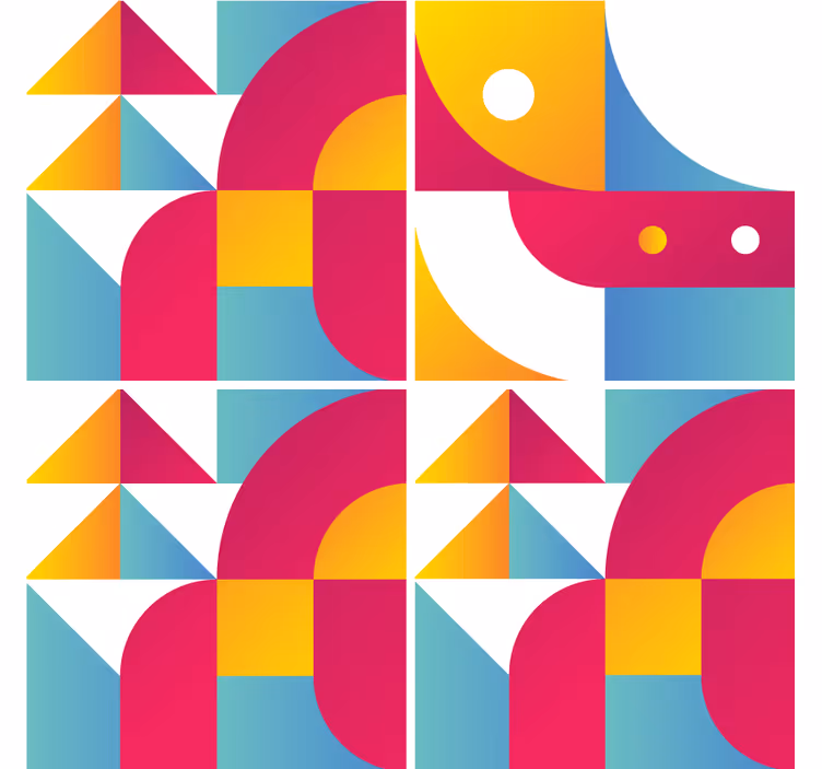 Coaster med geometriske formmønstre - TenStickers