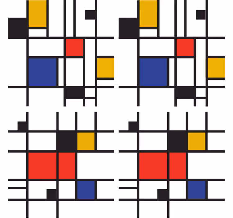 Moderne coaster med geometriske mønsterblokke - TenStickers