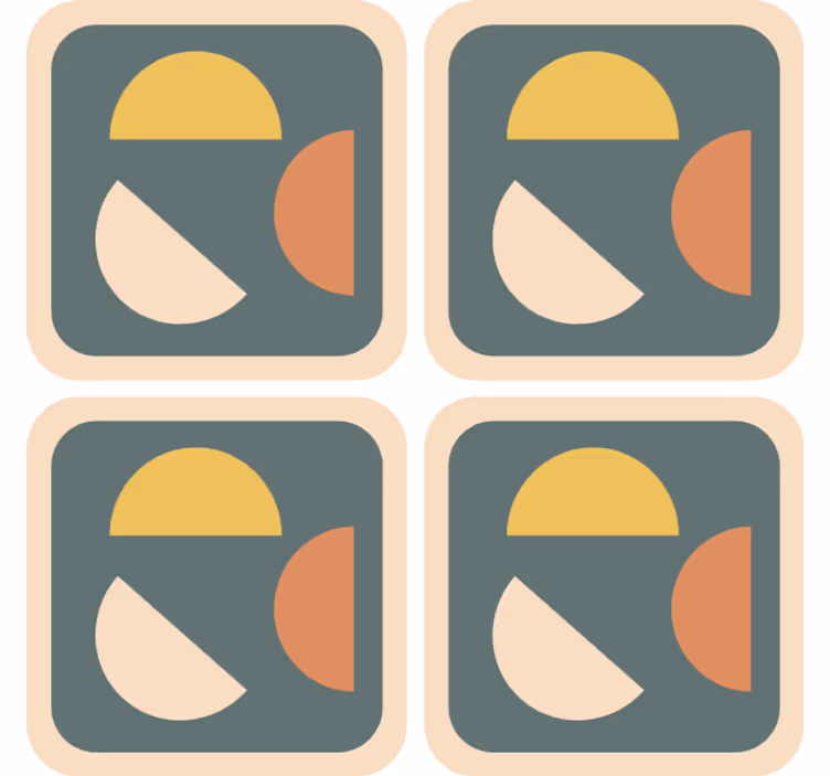 Skør coaster geometriske farveformer - TenStickers