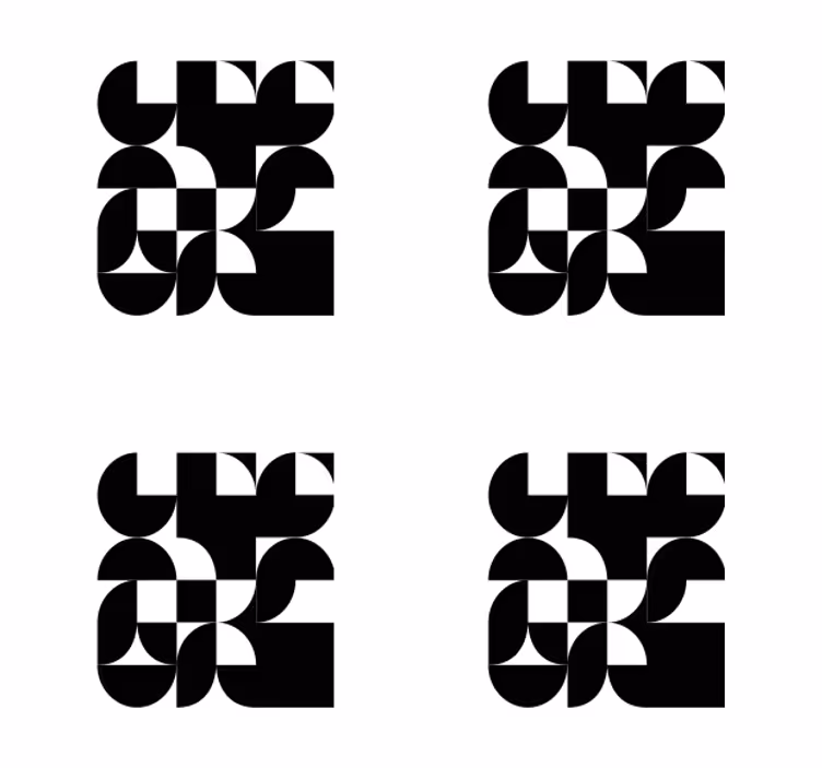 Moderne coaster med geometriske monokrome mønstre - TenStickers