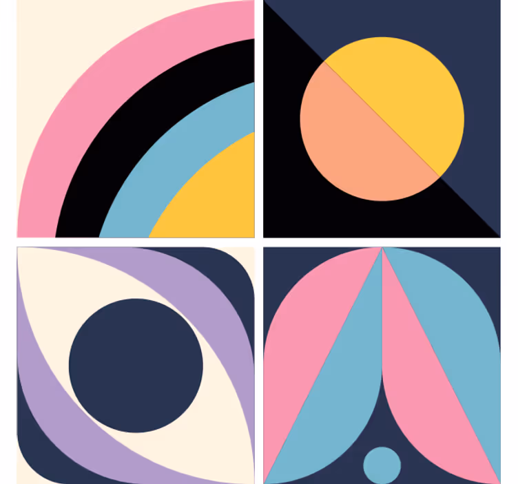 Moderne coaster i geometriske farveblokke - TenStickers