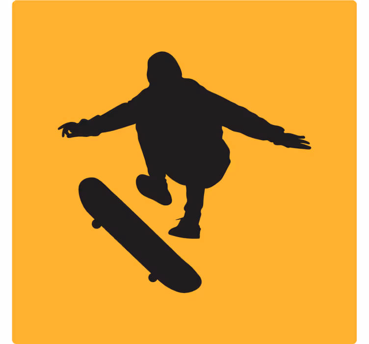 Vintage coaster med skaterfigur silhuet - TenStickers