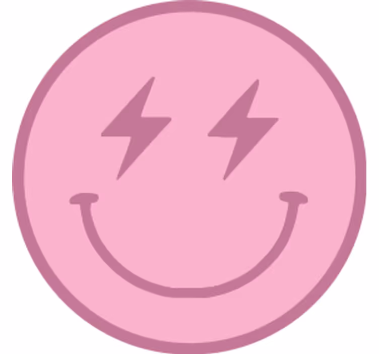 Pink lyn smiley ansigt moderne coaster - TenStickers