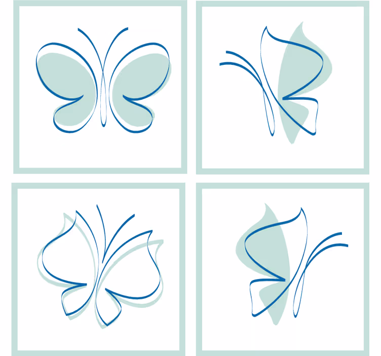Coaster med elegante sommerfuglemønstre - TenStickers
